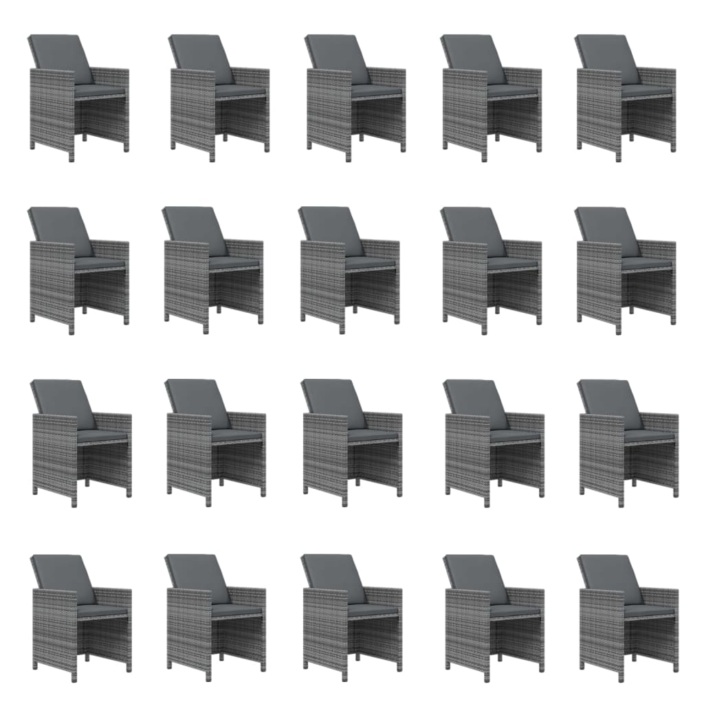 Set mobilier de grădină cu perne, 21 piese, gri, poliratan GartenMobel Dekor