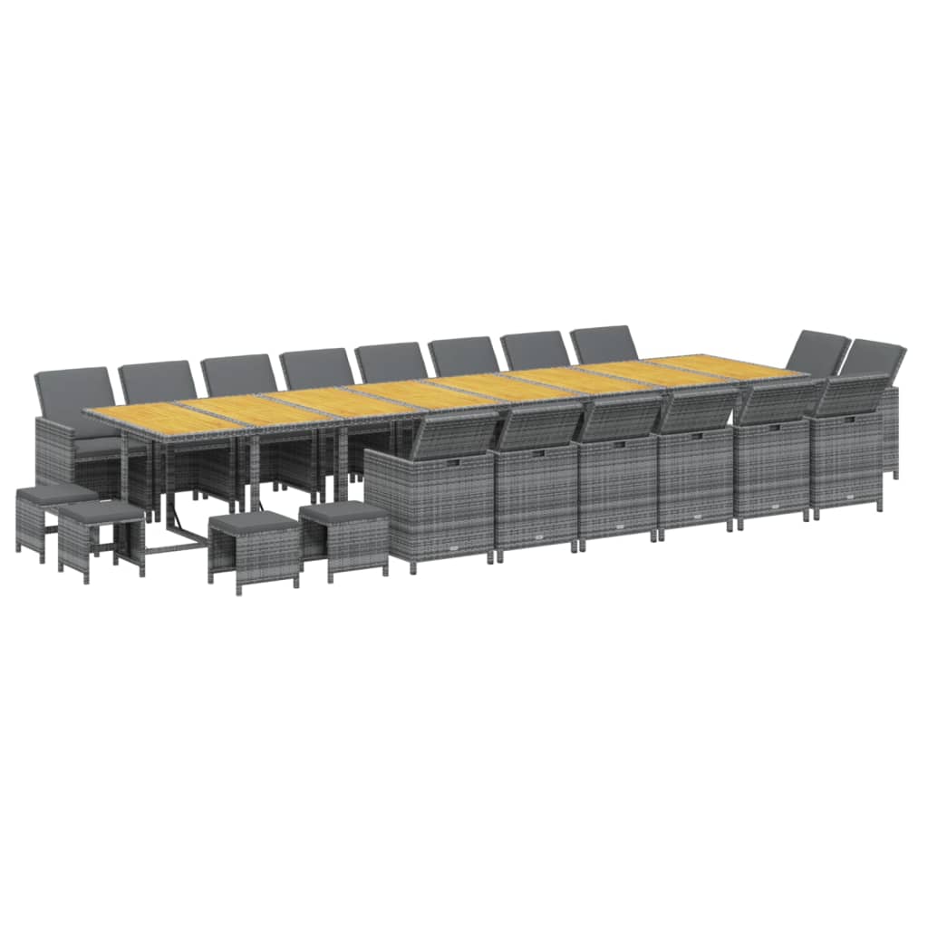 Set mobilier de grădină cu perne, 21 piese, gri, poliratan GartenMobel Dekor