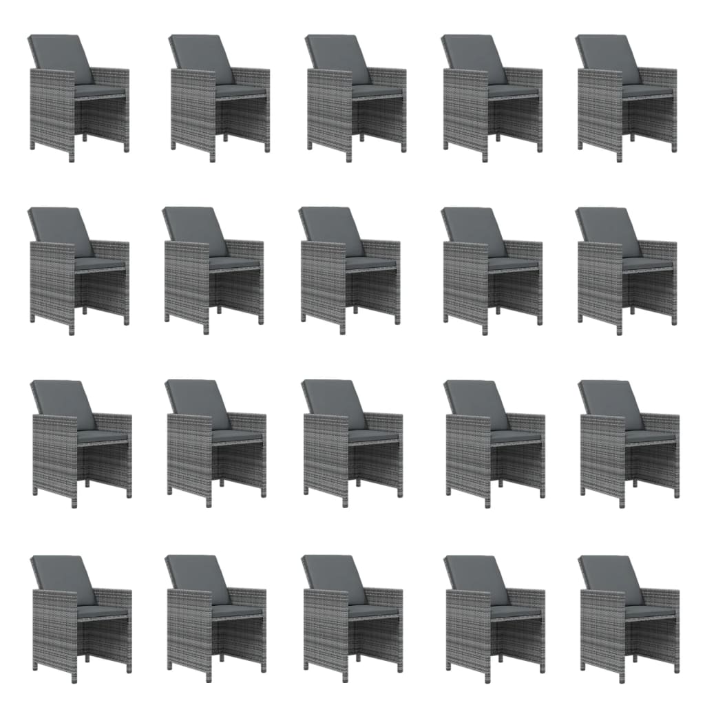 Set mobilier de grădină cu perne, 21 piese, gri, poliratan GartenMobel Dekor