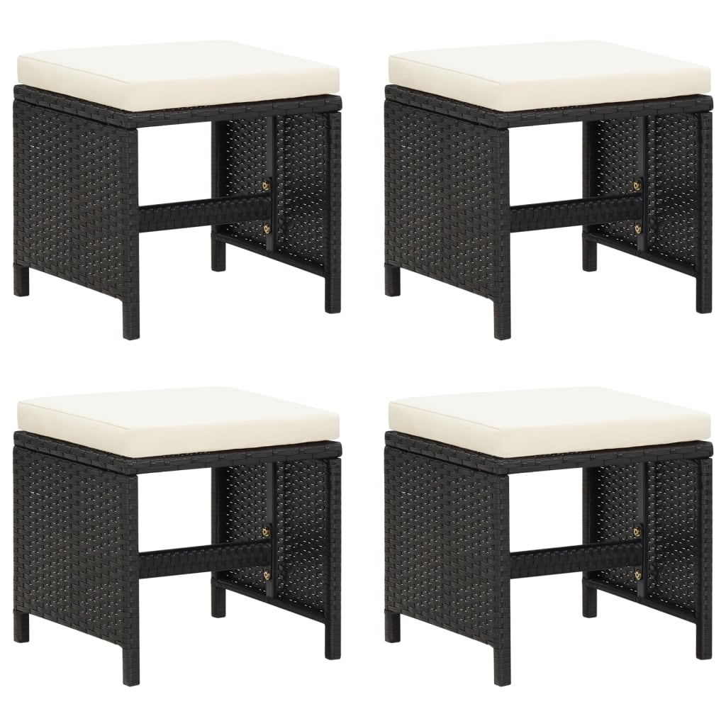Set mobilier de grădină cu perne, 21 piese, negru, poliratan GartenMobel Dekor