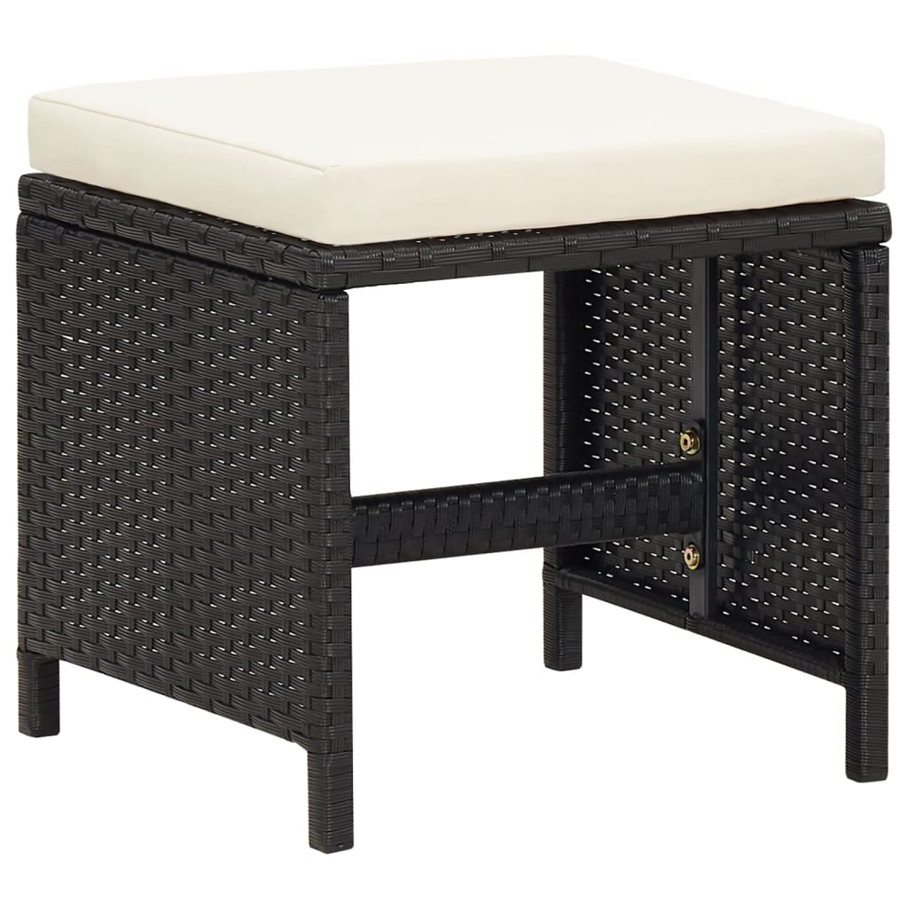 Set mobilier de grădină cu perne, 21 piese, negru, poliratan GartenMobel Dekor