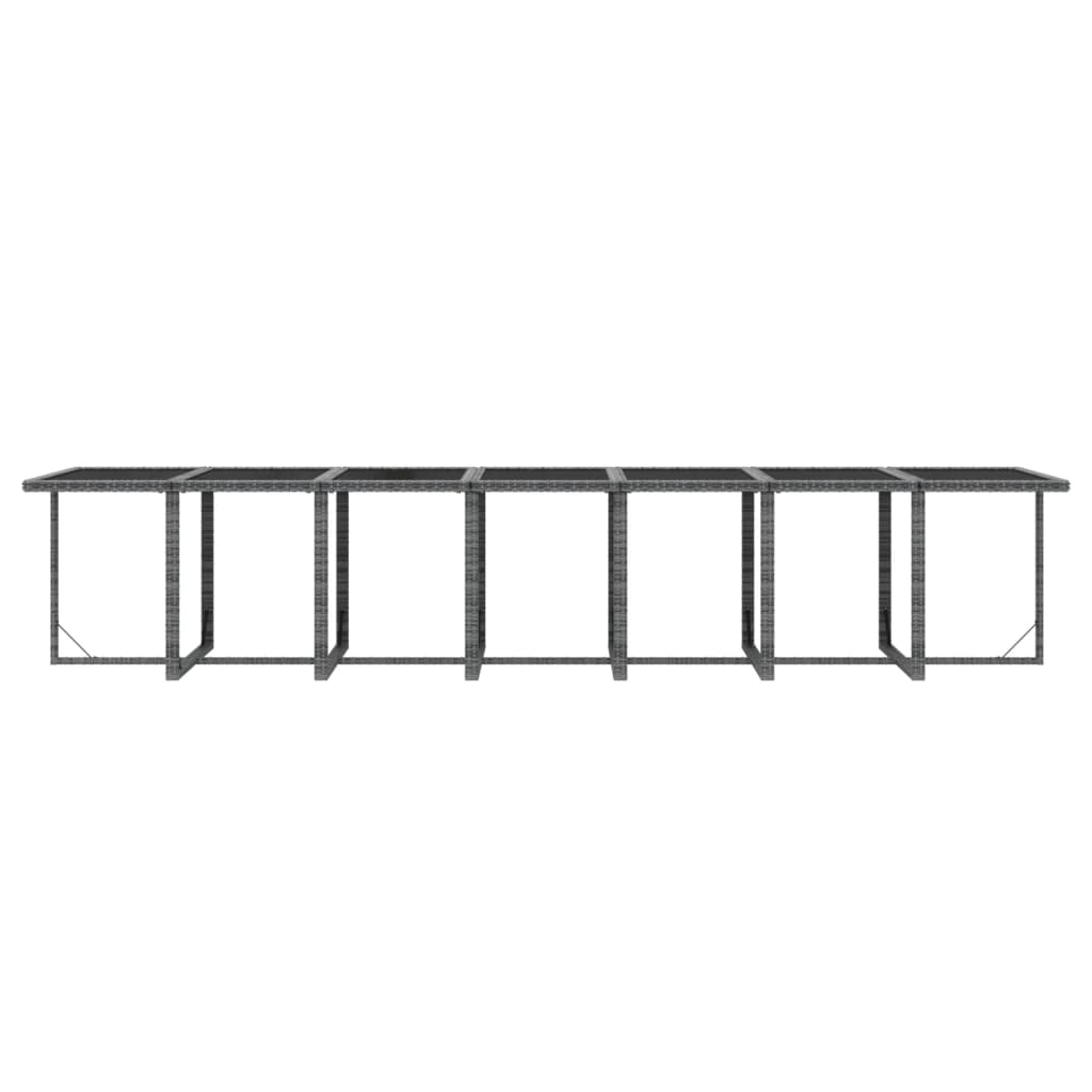 Set mobilier grădină cu perne, 19 piese, gri, poliratan GartenMobel Dekor