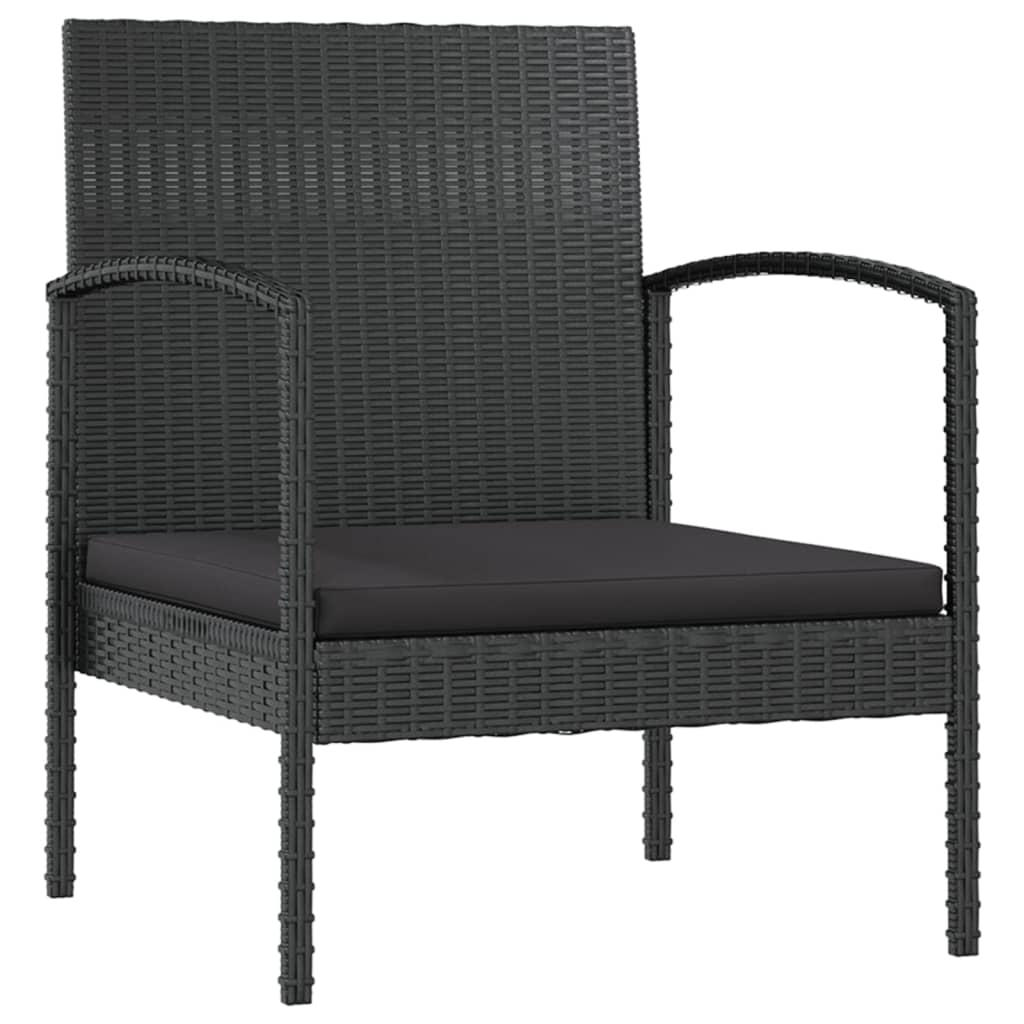 Set mobilier de grădină cu perne, 16 piese, negru, poliratan GartenMobel Dekor