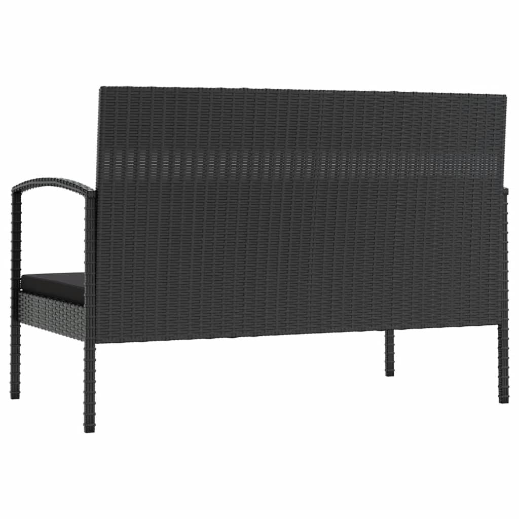 Set mobilier de grădină cu perne, 16 piese, negru, poliratan GartenMobel Dekor