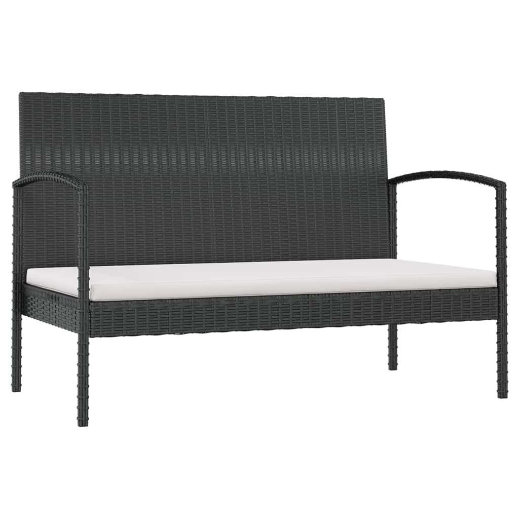 Set mobilier de grădină cu perne, 16 piese, negru, poliratan GartenMobel Dekor