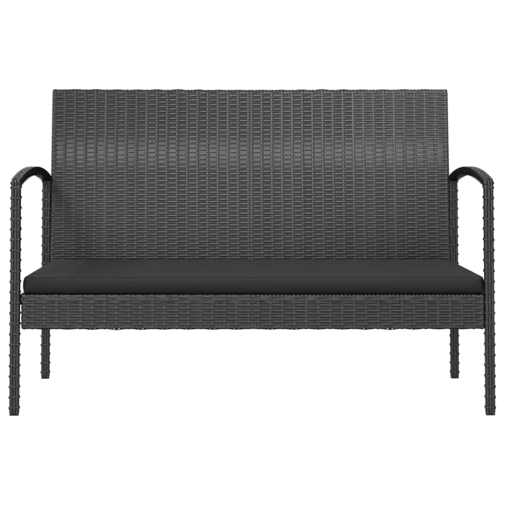 Set mobilier de grădină cu perne, 16 piese, negru, poliratan GartenMobel Dekor