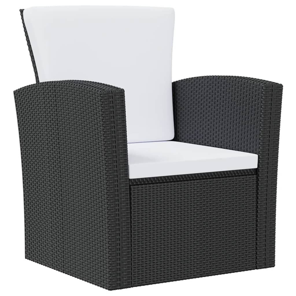 Set mobilier de grădină cu perne, 16 piese, negru, poliratan GartenMobel Dekor