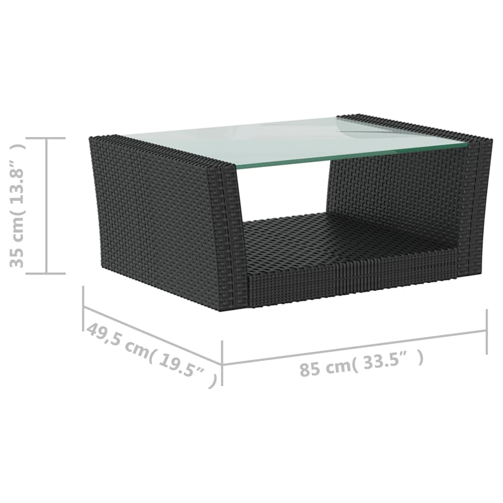 Set mobilier de grădină cu perne, 16 piese, negru, poliratan GartenMobel Dekor