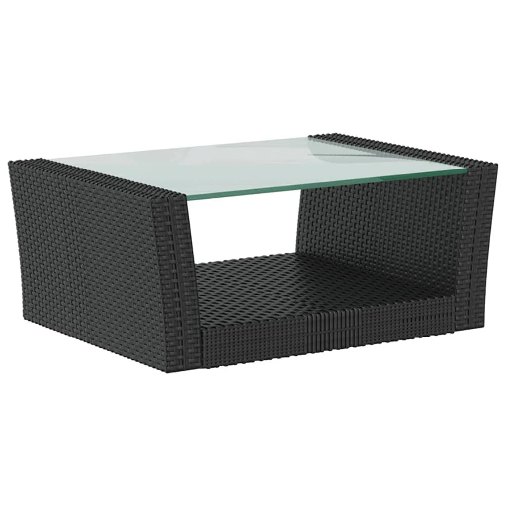 Set mobilier de grădină cu perne, 16 piese, negru, poliratan GartenMobel Dekor