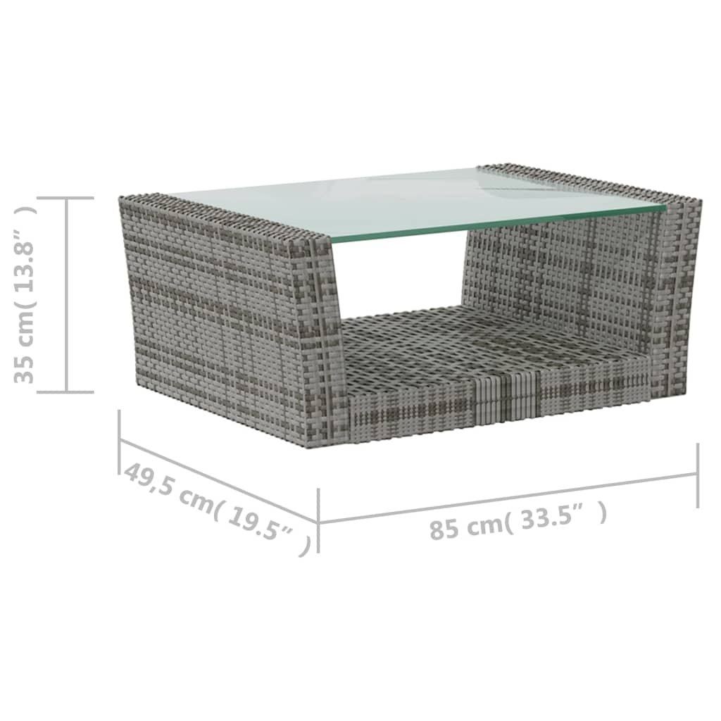 Set mobilier de grădină cu perne, 8 piese, gri, poliratan GartenMobel Dekor