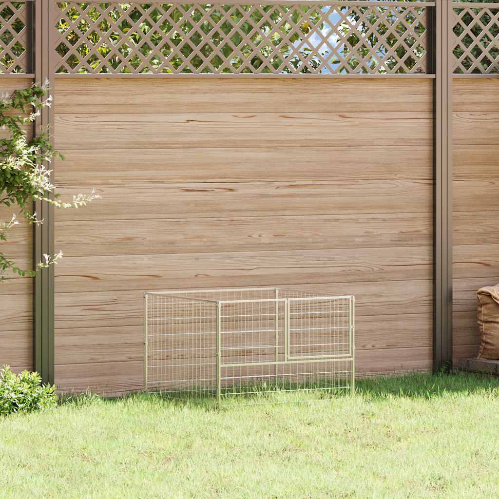 Padoc pentru câini, argintiu, 100x100x70 cm, oțel GartenMobel Dekor