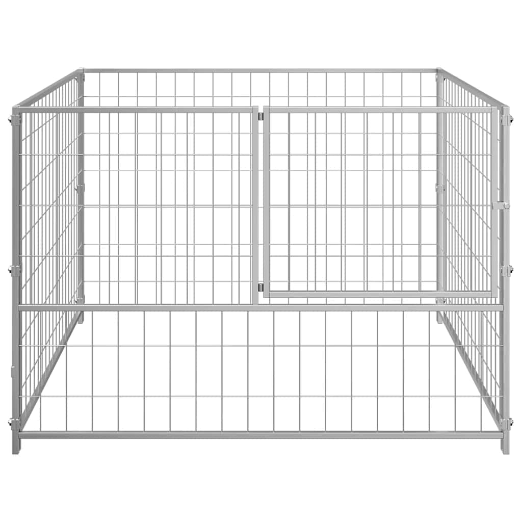 Padoc pentru câini, argintiu, 100x100x70 cm, oțel GartenMobel Dekor