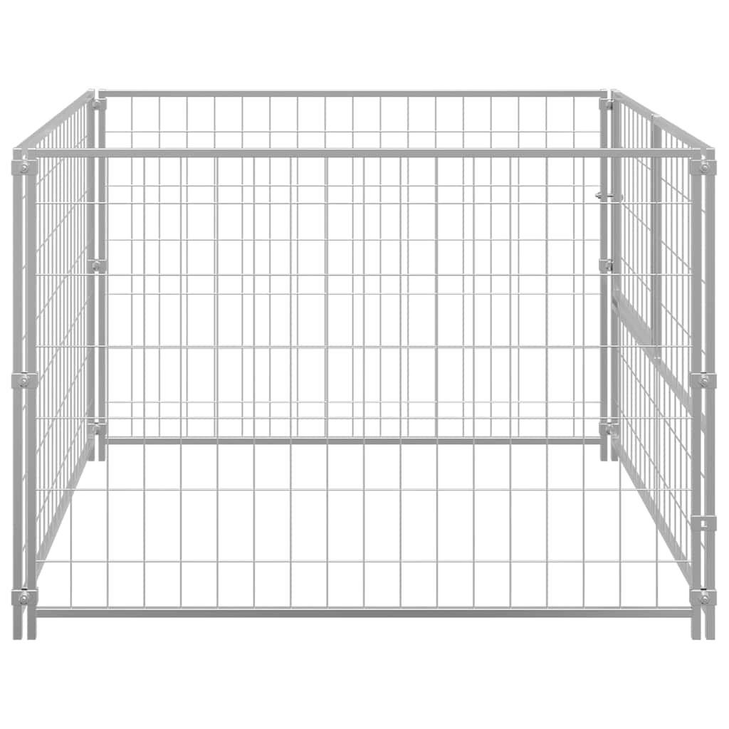 Padoc pentru câini, argintiu, 100x100x70 cm, oțel GartenMobel Dekor