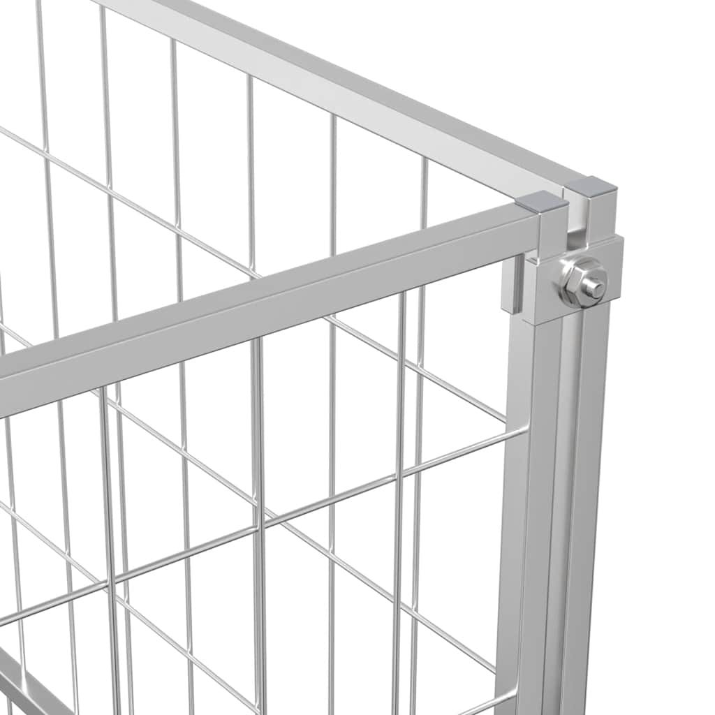 Padoc pentru câini, argintiu, 100x100x70 cm, oțel GartenMobel Dekor