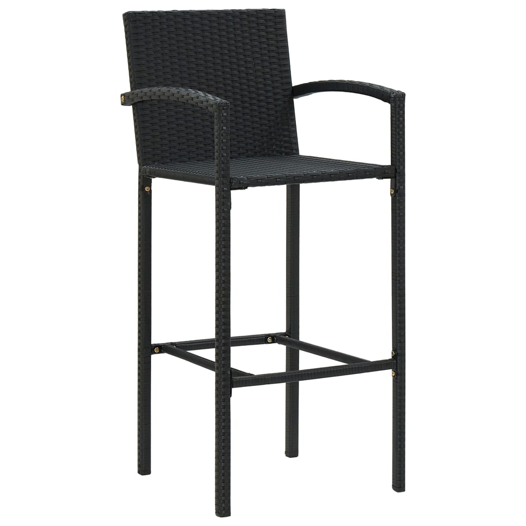 Set mobilier bar de grădină, 5 piese, negru, poliratan GartenMobel Dekor