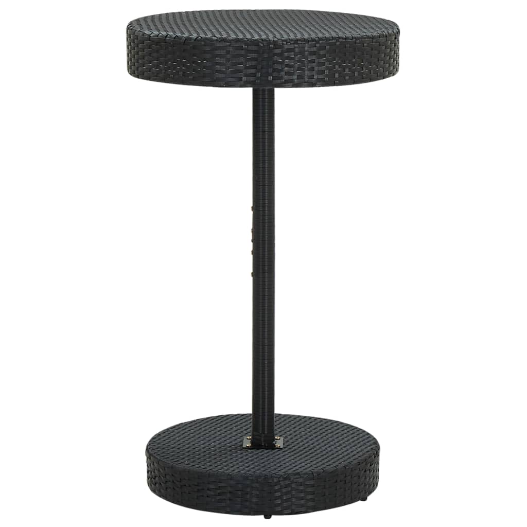 Set mobilier bar de grădină cu perne, 3 piese, negru, poliratan GartenMobel Dekor
