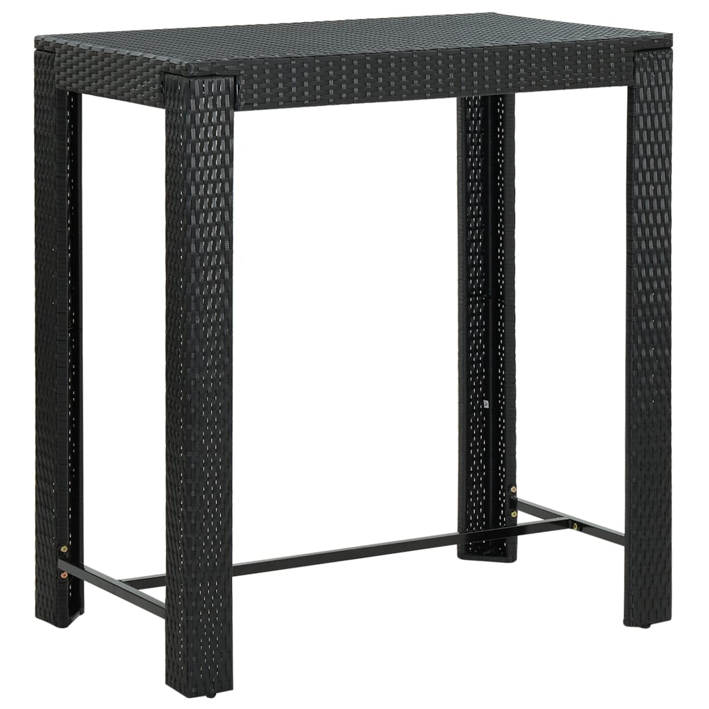 Set mobilier bar de grădină cu perne, 7 piese, negru, poliratan GartenMobel Dekor