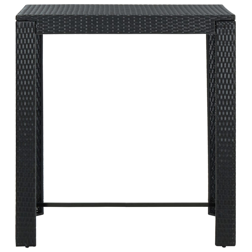 Set mobilier bar de grădină cu perne, 7 piese, negru, poliratan GartenMobel Dekor