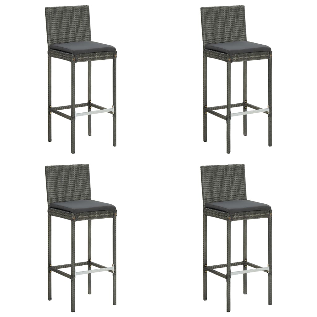 Set mobilier de bar de grădină cu perne, 5 piese, gri GartenMobel Dekor
