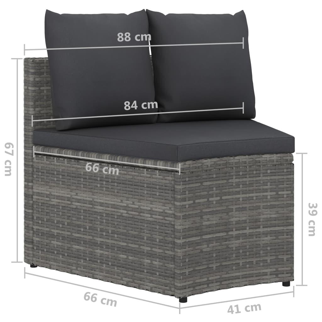 Set mobilier de grădină cu perne, 4 piese, gri, poliratan GartenMobel Dekor