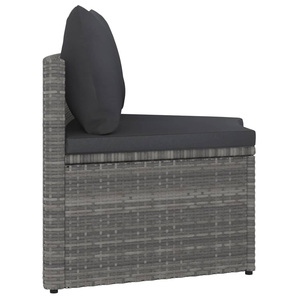 Set mobilier de grădină cu perne, 4 piese, gri, poliratan GartenMobel Dekor