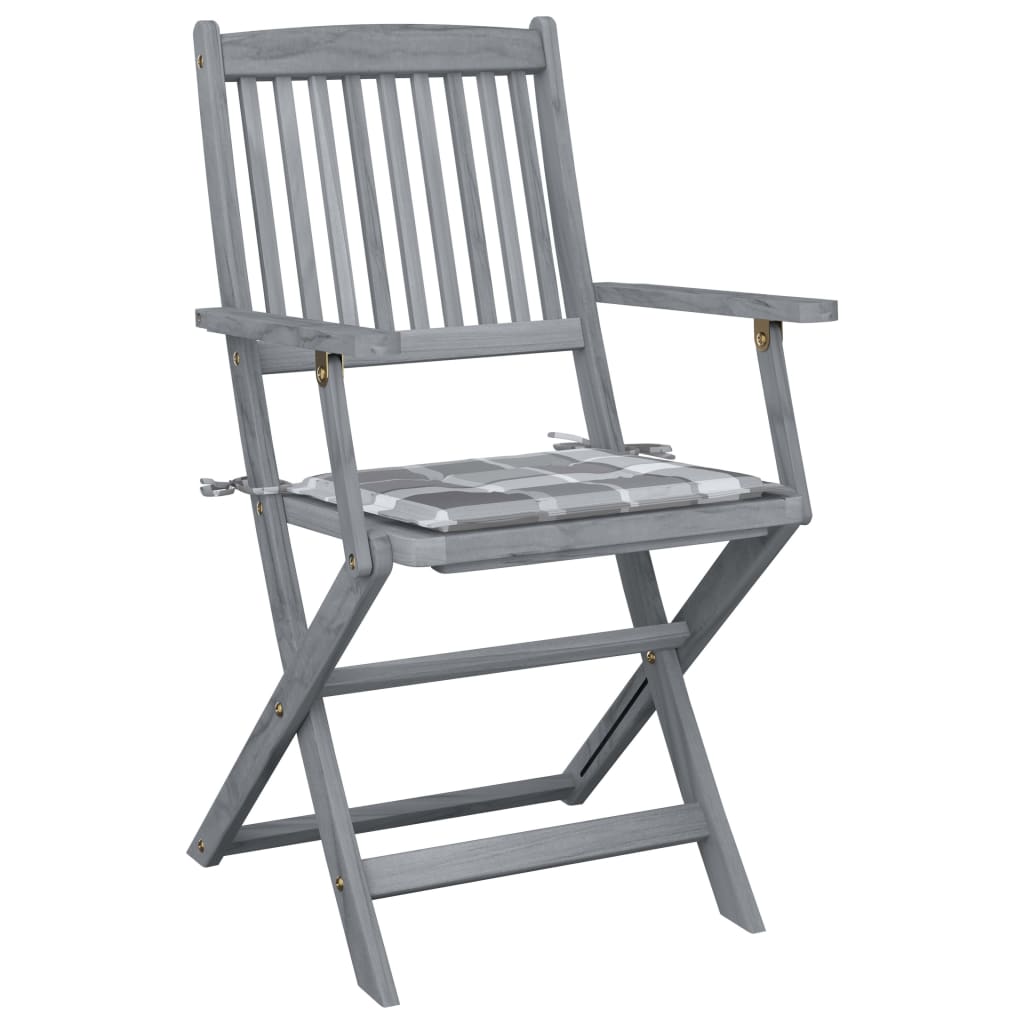 Scaune pliante de exterior cu perne 6 buc. lemn masiv de acacia GartenMobel Dekor