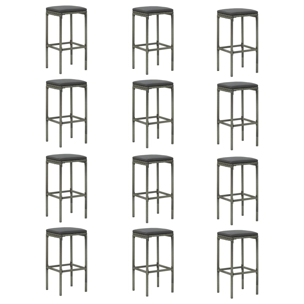 Set de bar de grădină cu perne, 16 piese, gri, poliratan GartenMobel Dekor