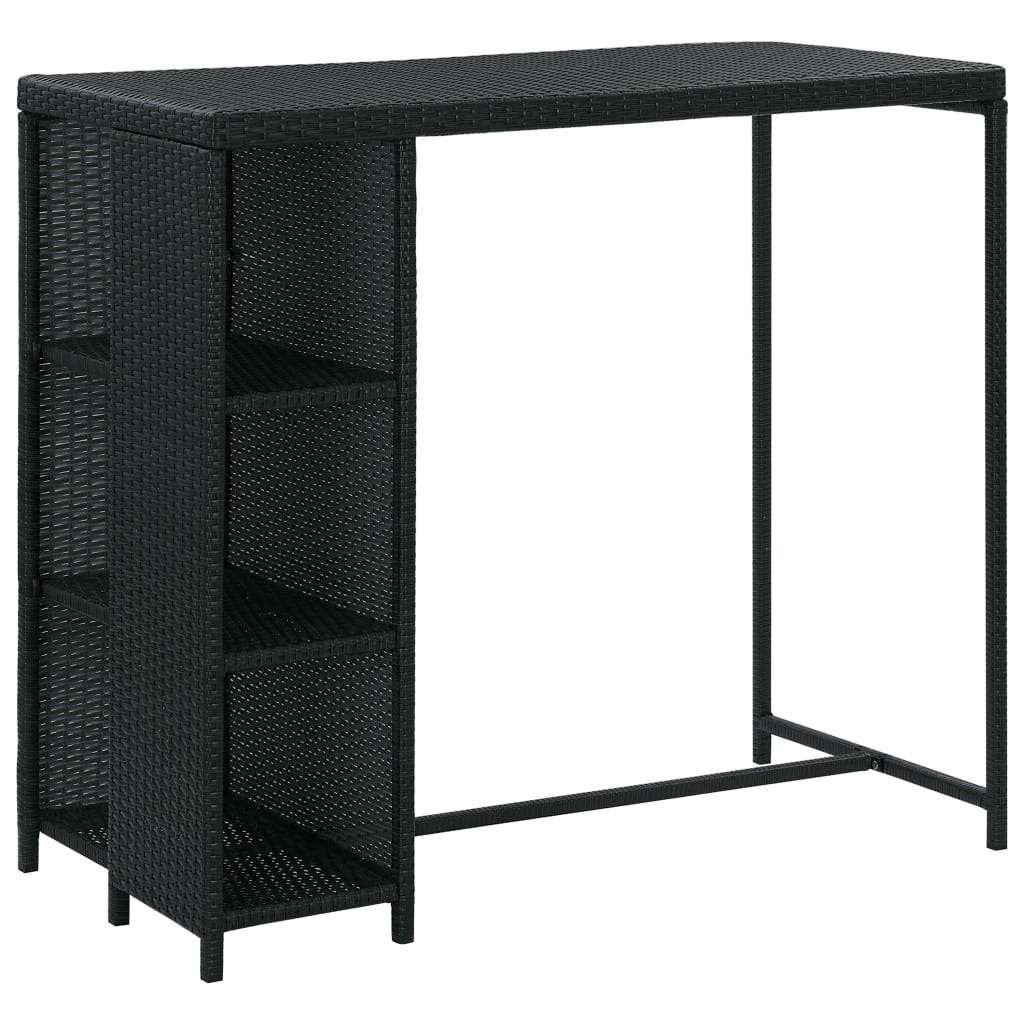 Set mobilier bar de grădină cu perne, 5 piese, negru, poliratan GartenMobel Dekor
