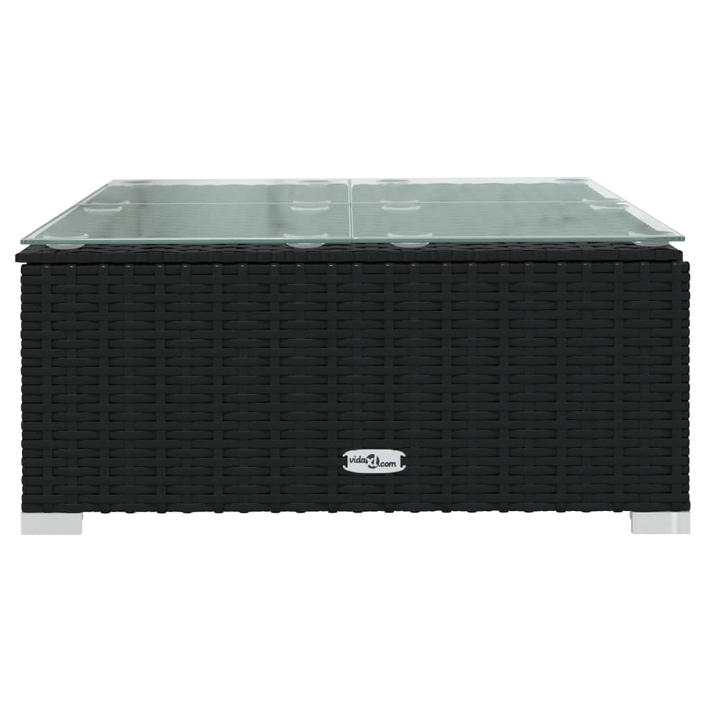 Set mobilier de grădină cu perne, 7 piese, negru, poliratan GartenMobel Dekor