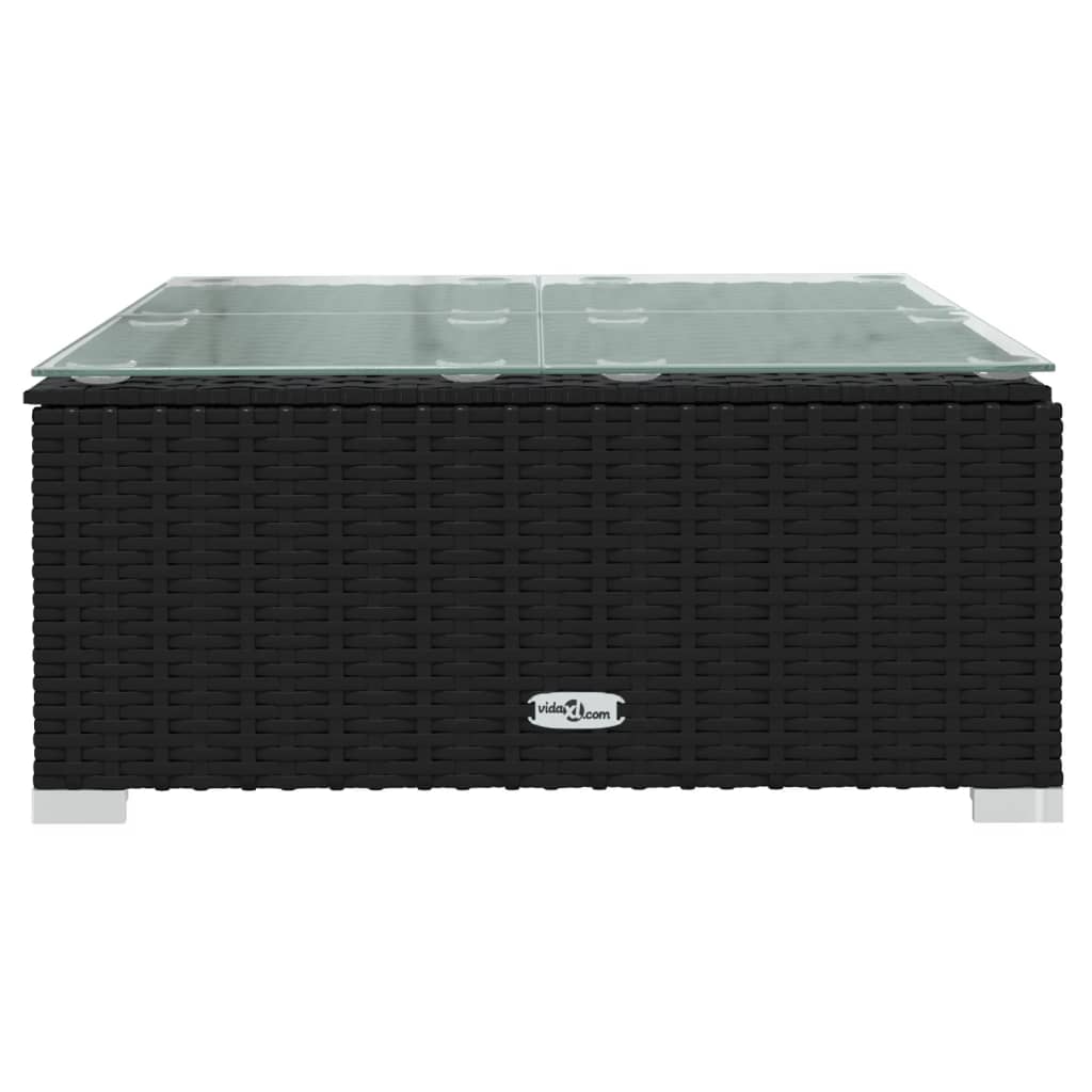 Set mobilier de grădină cu perne, 9 piese, negru, poliratan GartenMobel Dekor