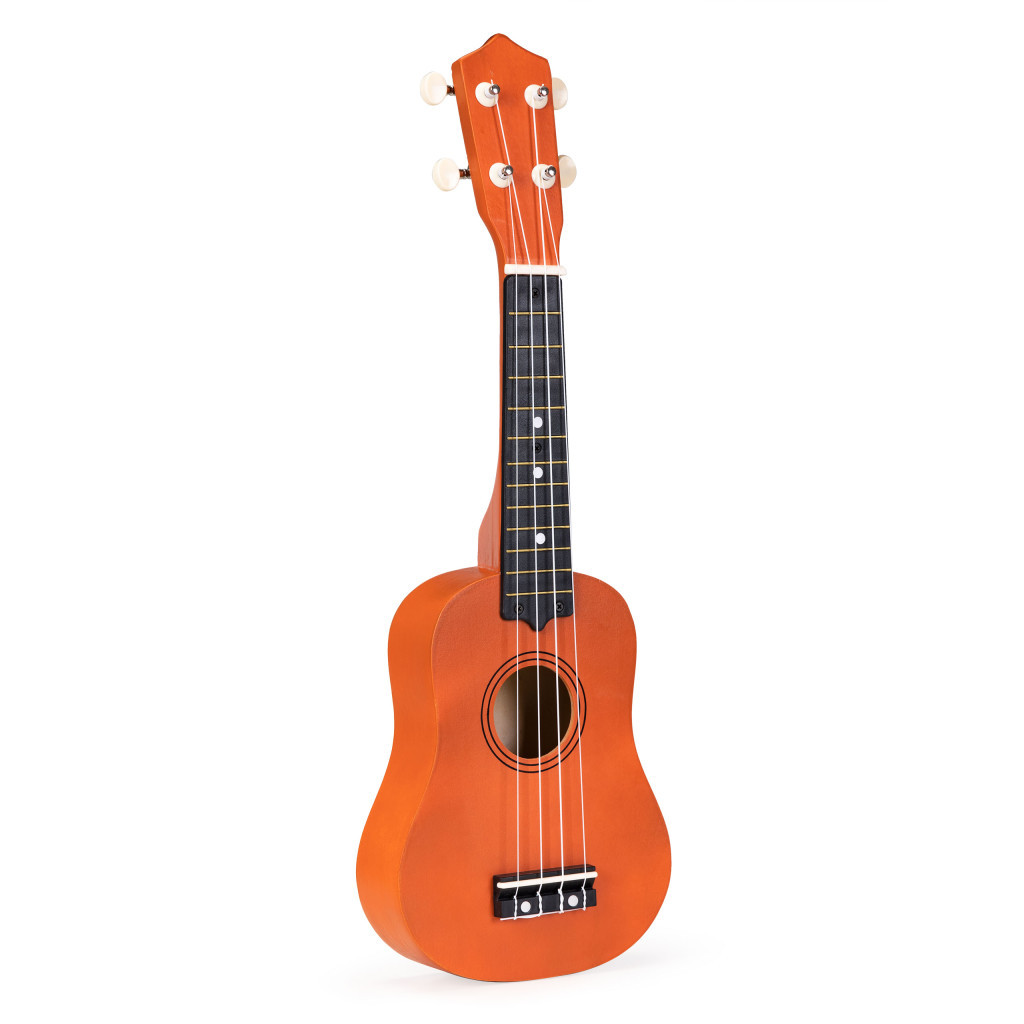 Ukulele din lemn pentru copii, 4 corzi din nailon, maro, 52,5 cm
