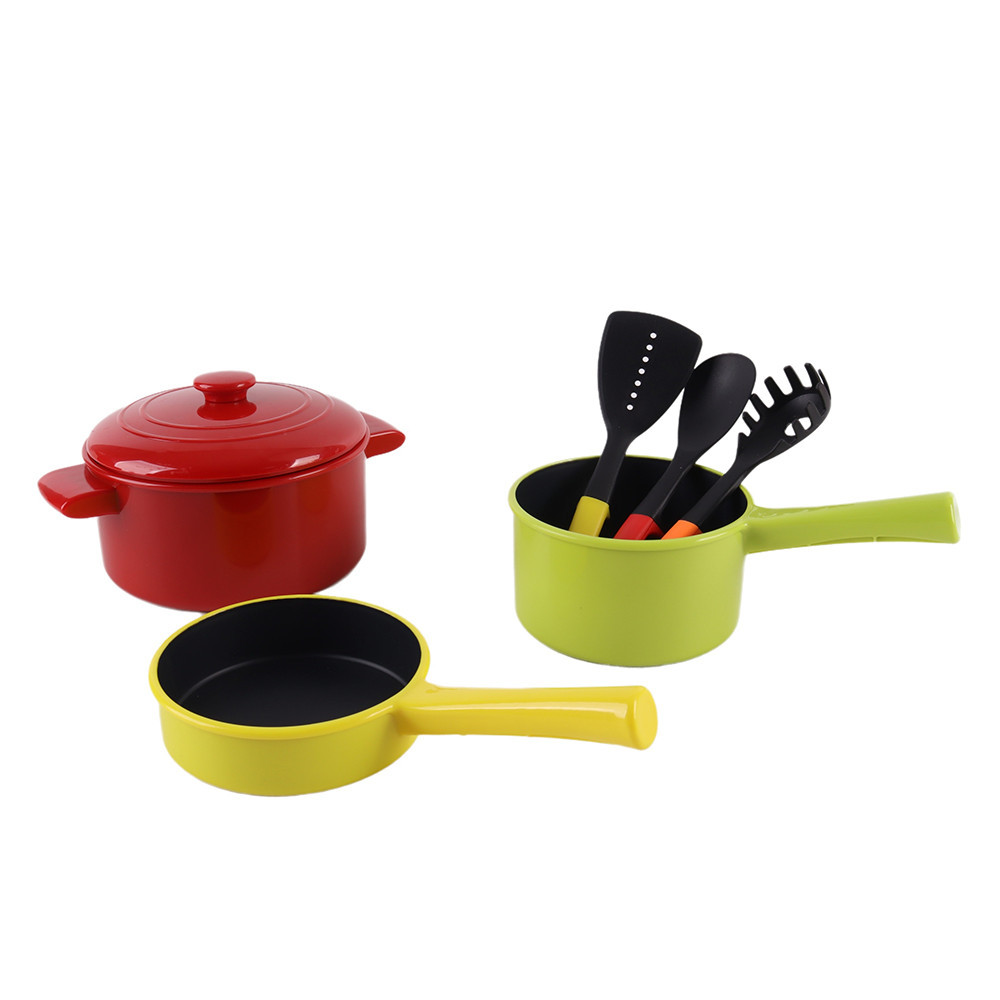 Set vase pentru bucătărie de joacă Leziter, 10 piese, copii 3+ ani