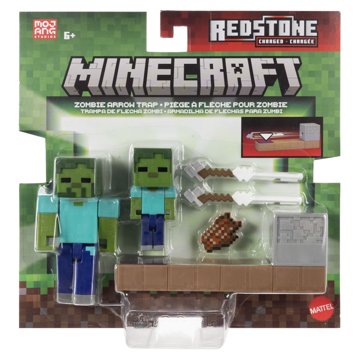 MINECRAFT REDSTONE CHARGED SET CAPCANA CU SAGETI PENTRU ZOMBI FIGURINA CU ACCESORII SuperHeroes ToysZone