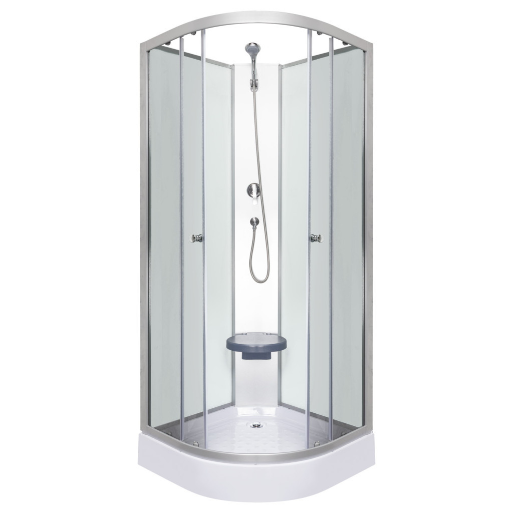 Cabină de duș Kerra Evora White 90x90 cm cu cădiță și uși glisante