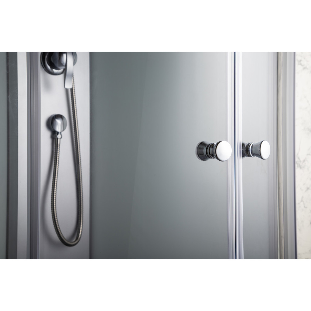 Cabină de duș Kerra Evora White 90x90 cm cu cădiță și uși glisante