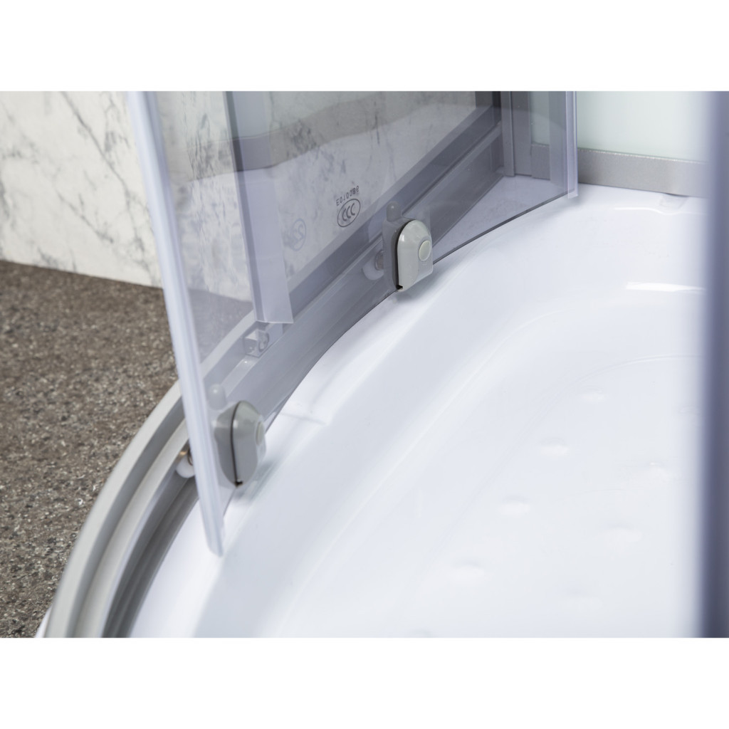 Cabină de duș Kerra Evora White 90x90 cm cu cădiță și uși glisante