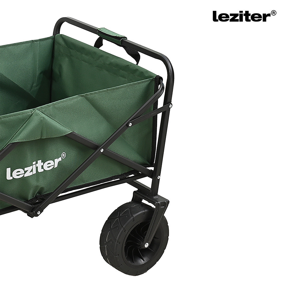 Cărucior de plajă pliabil Leziter premium, 100 kg, verde