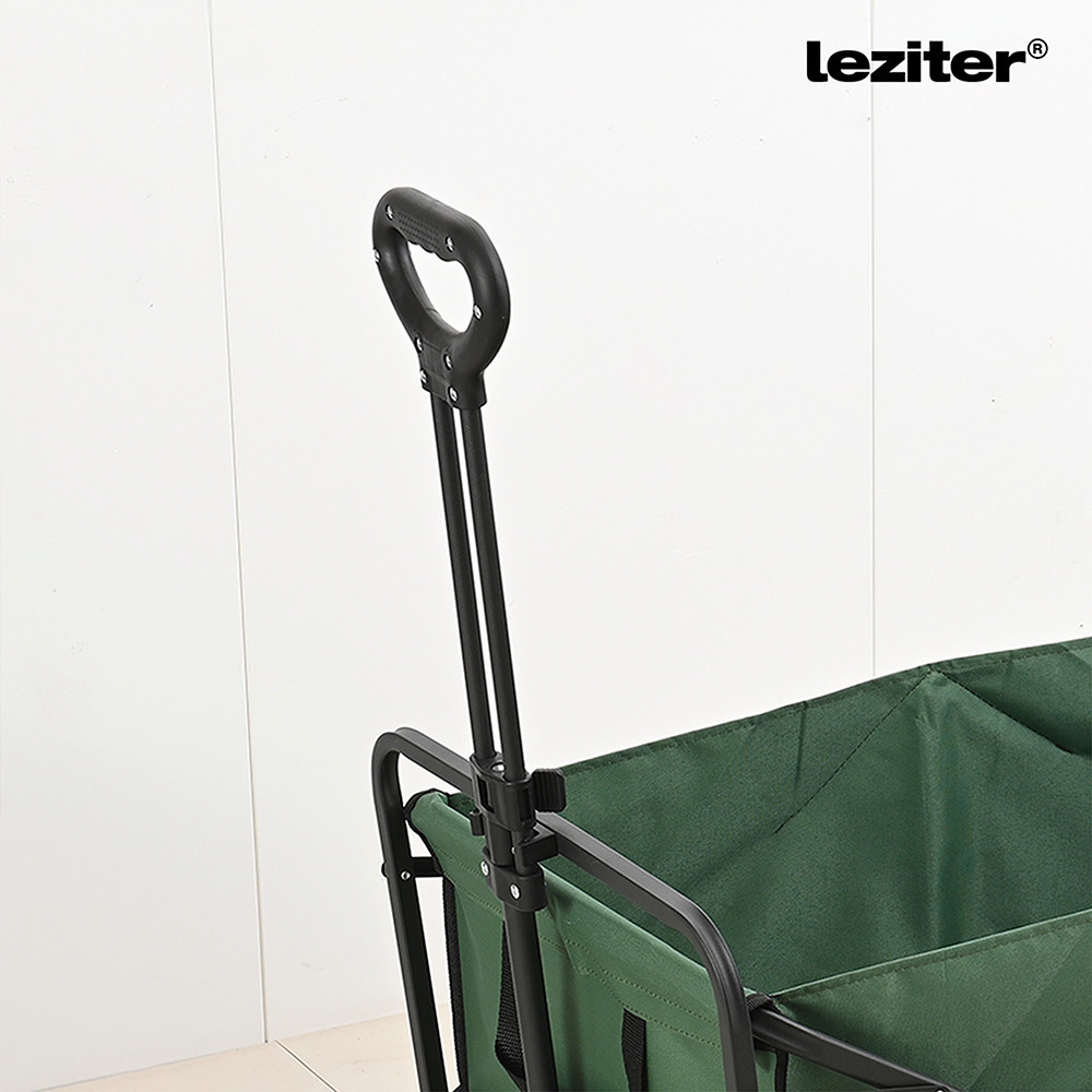 Cărucior de plajă pliabil Leziter premium, 100 kg, verde