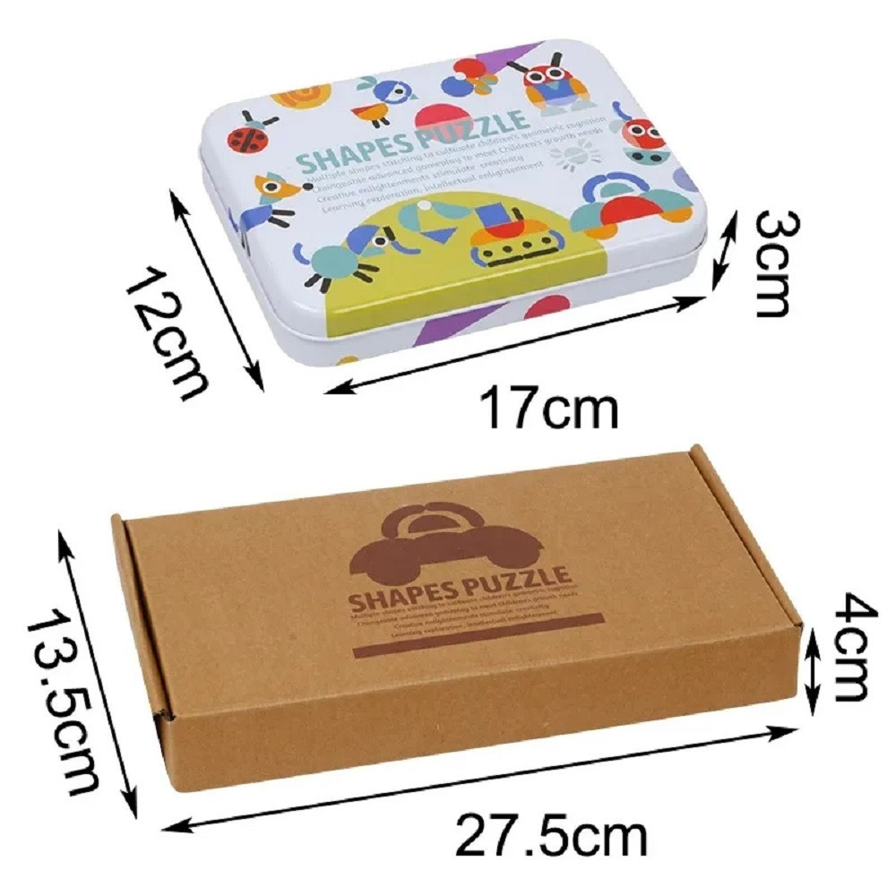 Puzzle Montessori din lemn cu forme logice pentru copii Leziter