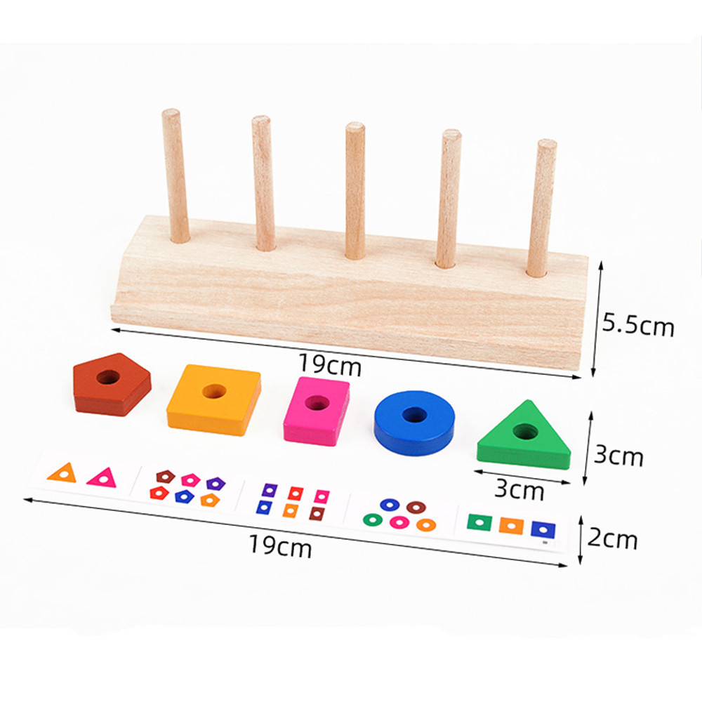 Leziter jucărie Montessori din lemn pentru sortare forme și culori