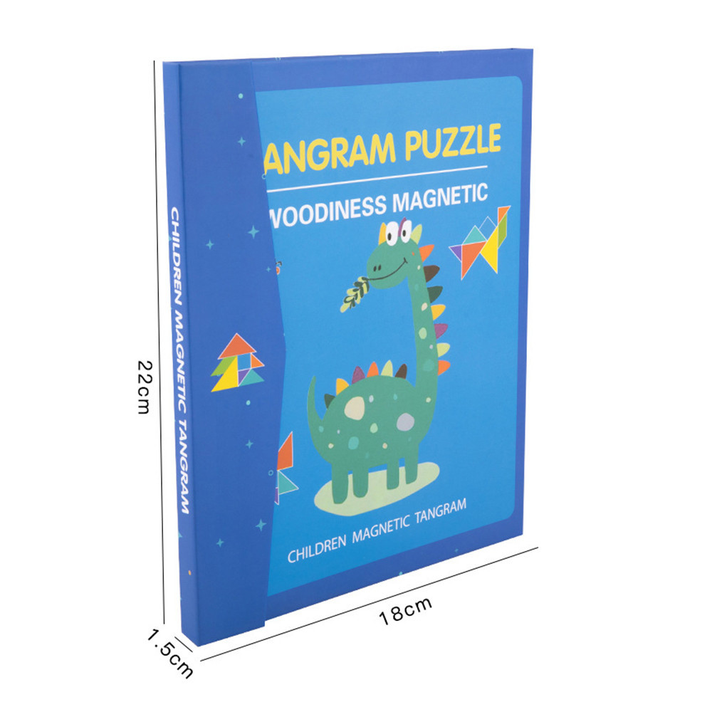 Leziter jucărie magnetică din lemn Tangram educativă pentru copii