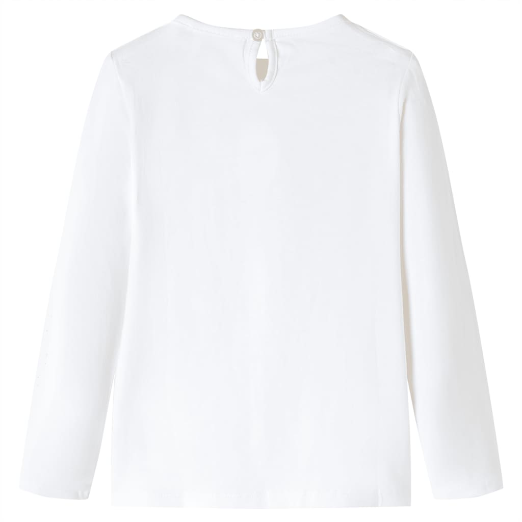Tricou pentru copii cu mâneci lungi, ecru, 128 GartenMobel Dekor