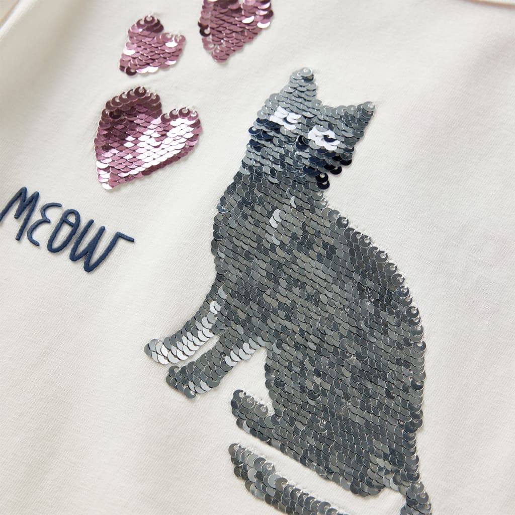 Tricou de copii cu mâneci lungi, ecru, 116 GartenMobel Dekor