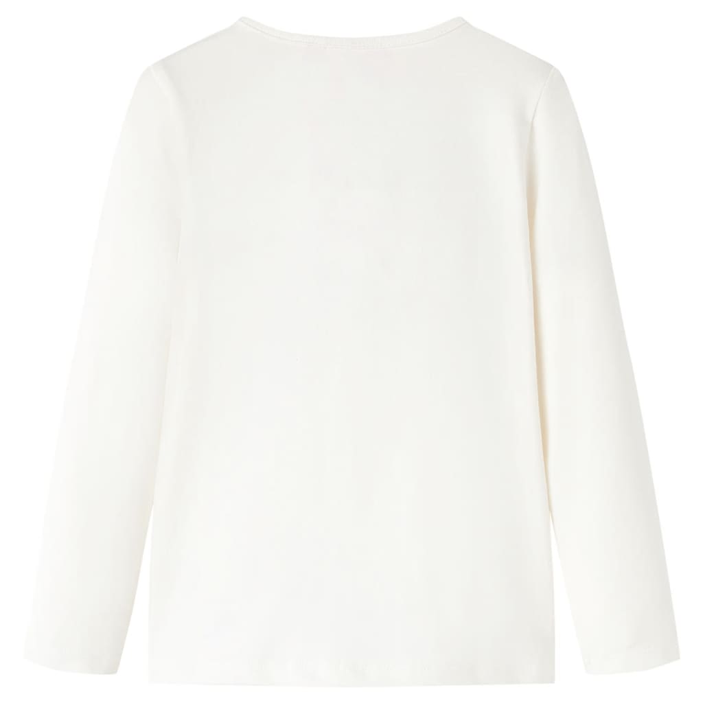 Tricou de copii cu mâneci lungi, ecru, 128 GartenMobel Dekor