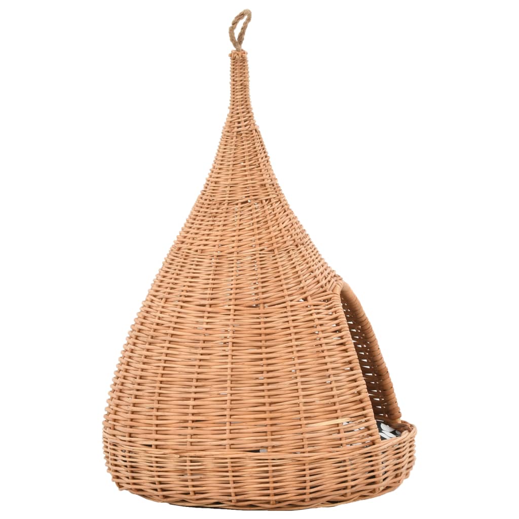 Casă pentru pisici cu pernă, 40x60 cm, salcie naturală, teepee GartenMobel Dekor