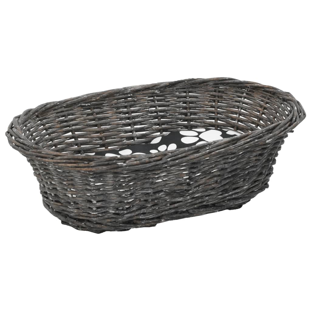 Set coșuri pisici, perne, 3 piese, gri, 47x34x60 cm, răchită GartenMobel Dekor