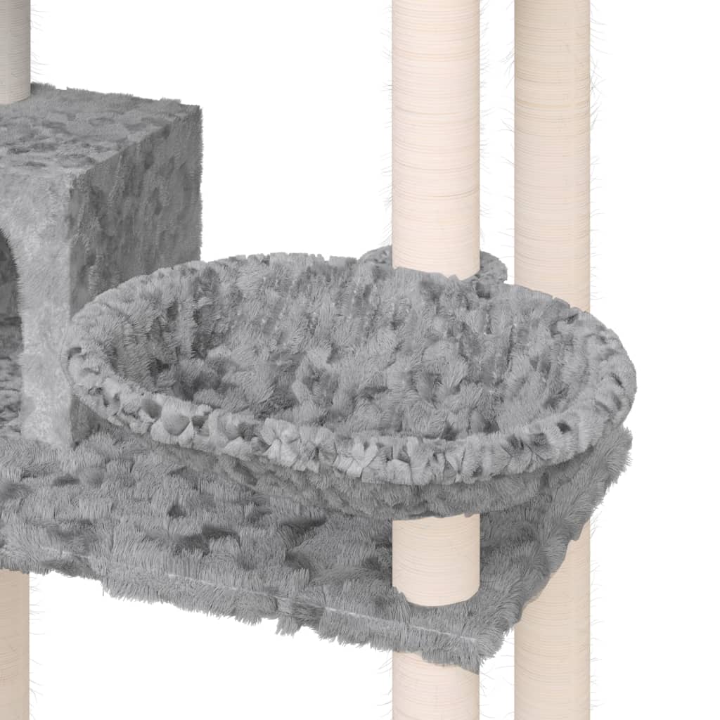 Ansamblu de pisici, stâlpi din funie sisal, gri deschis, 131 cm GartenMobel Dekor