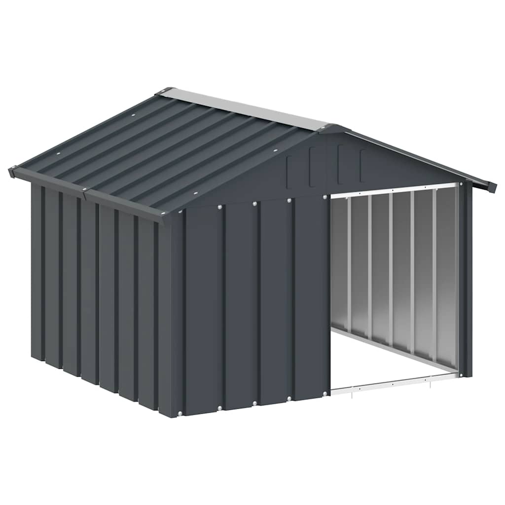 Casă pentru câini antracit 116,5x103x81,5 cm oțel galvanizat GartenMobel Dekor