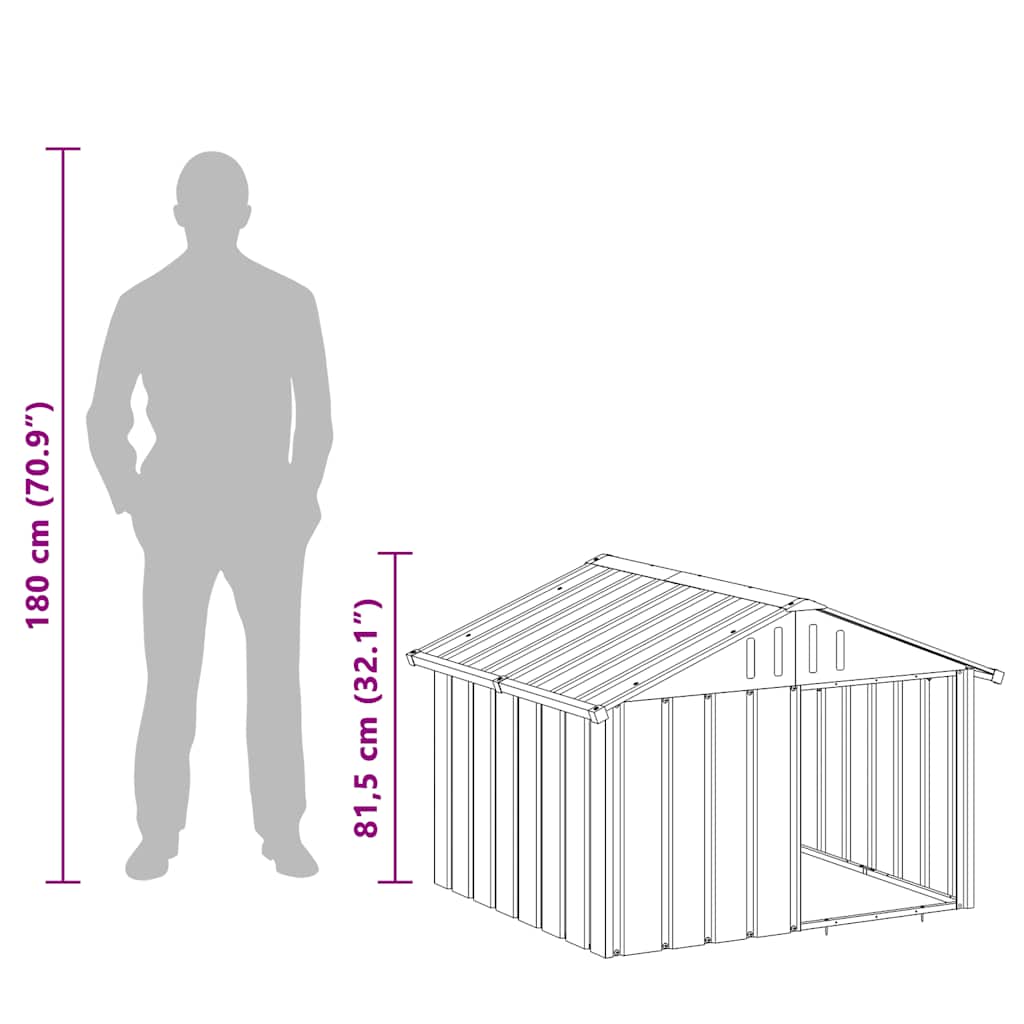 Casă pentru câini antracit 116,5x103x81,5 cm oțel galvanizat GartenMobel Dekor