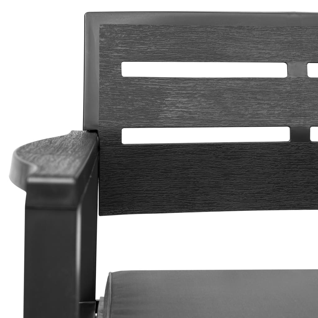 Set mobilier de exterior, 4 piese, antracit, plastic GartenMobel Dekor